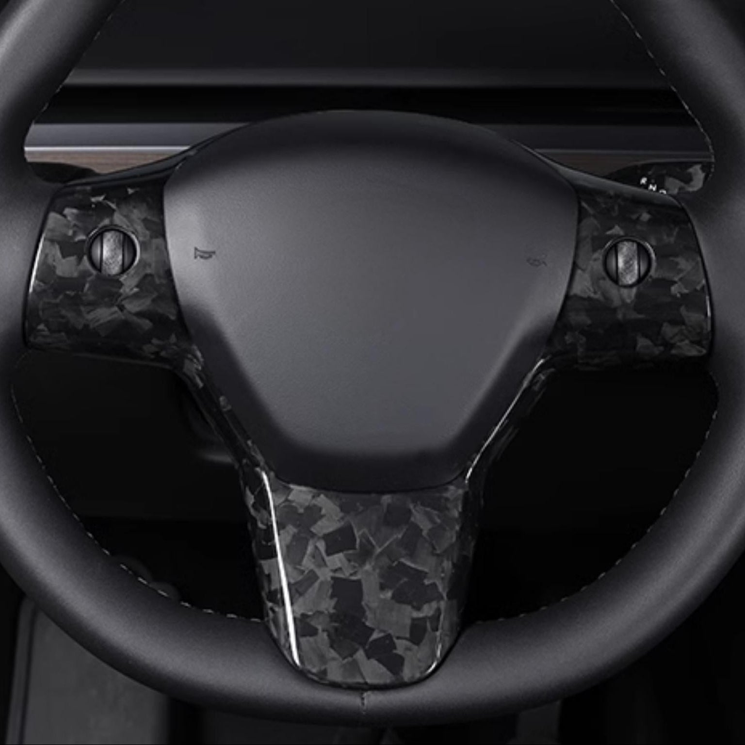 Model 3 / Y Steering Wheel Patch - Carbon Fiber Interior Mods