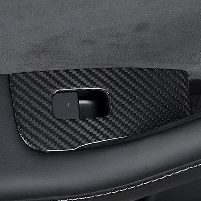Dry Carbon Fiber Window & Door Switch Covers for Model Y / Model 3（Left Hand Drive）