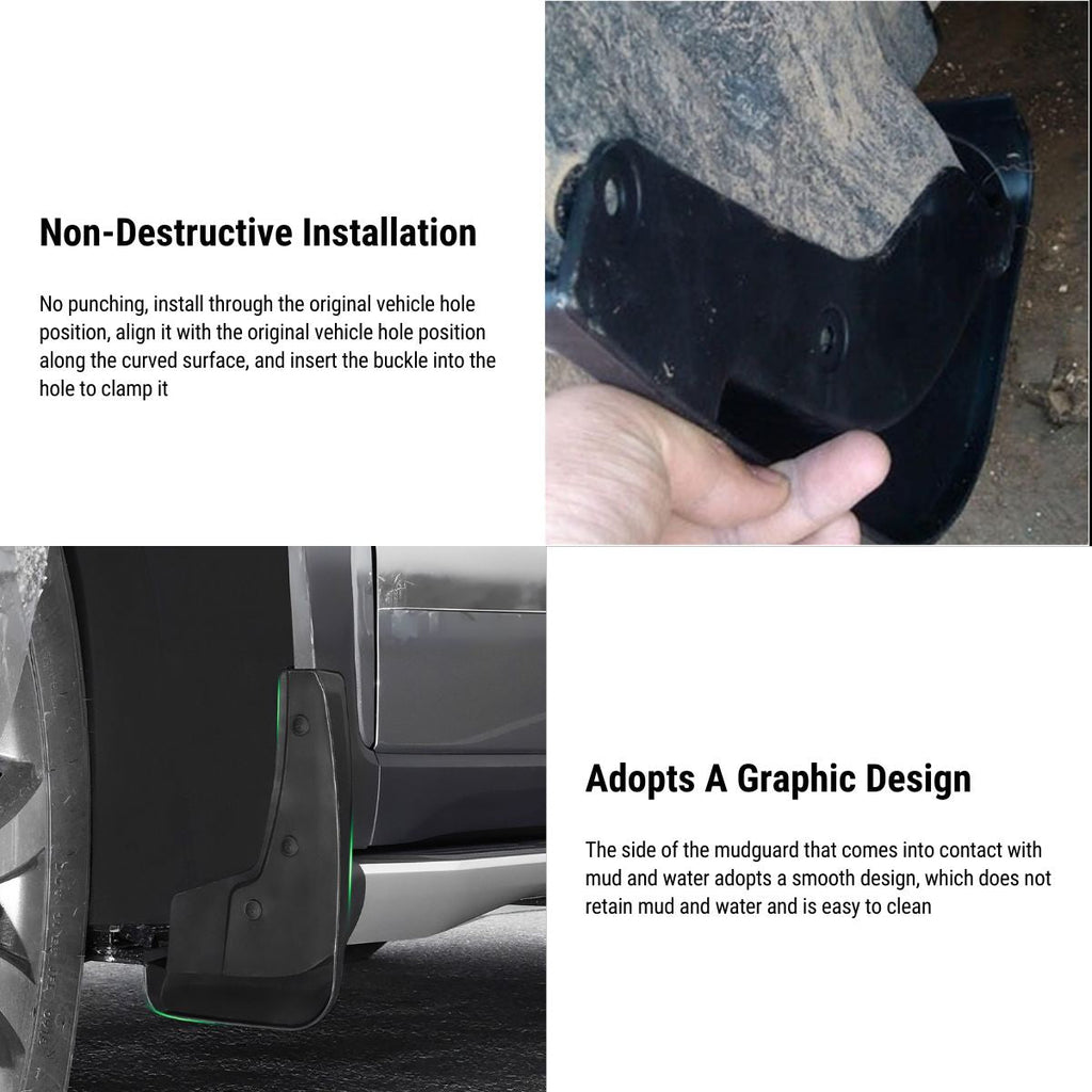 TESERY Mud Flaps Splash Guards for Model S 2014-Present