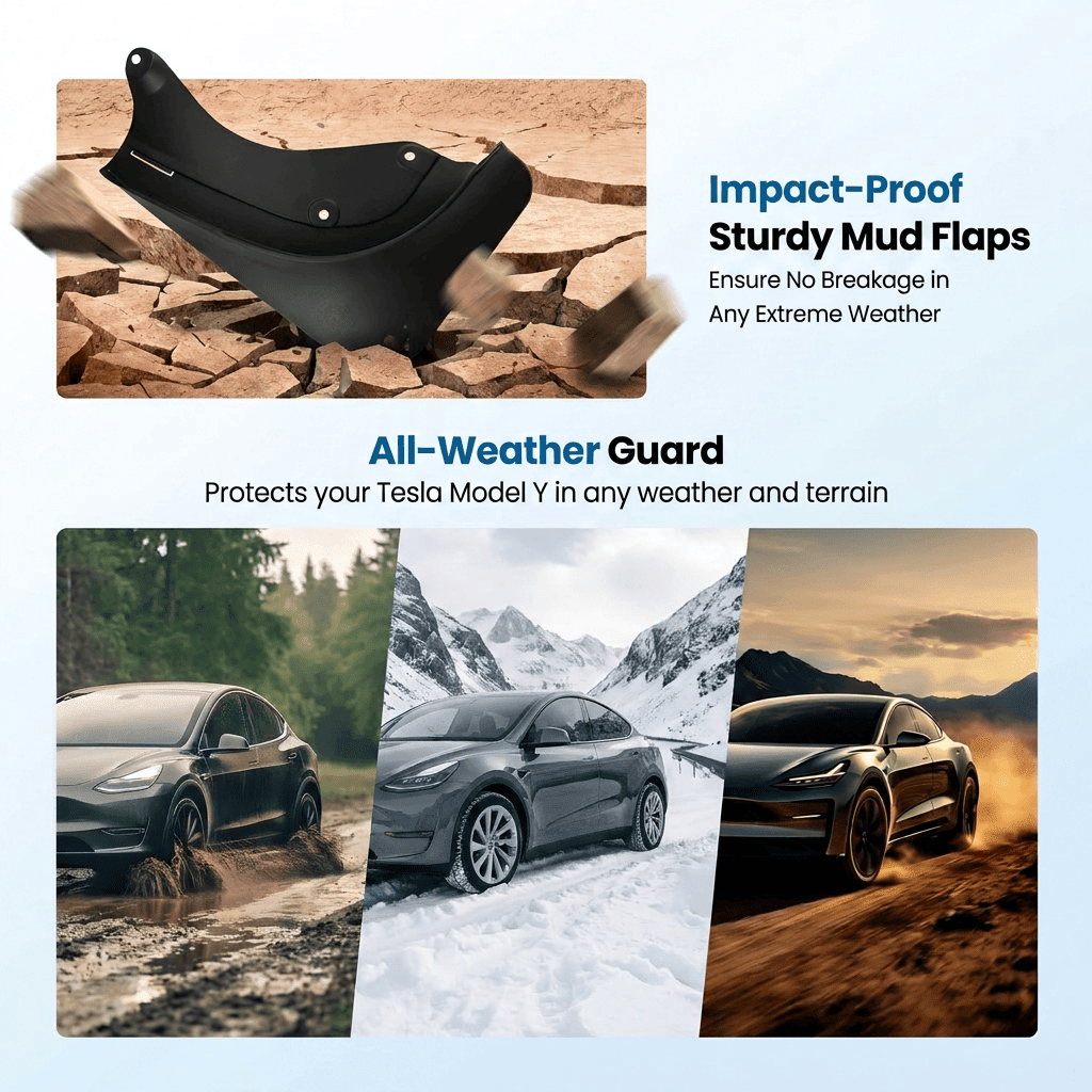 Oversized Mud Flaps Splash Guards for Tesla Model Y & Model Y Juniper