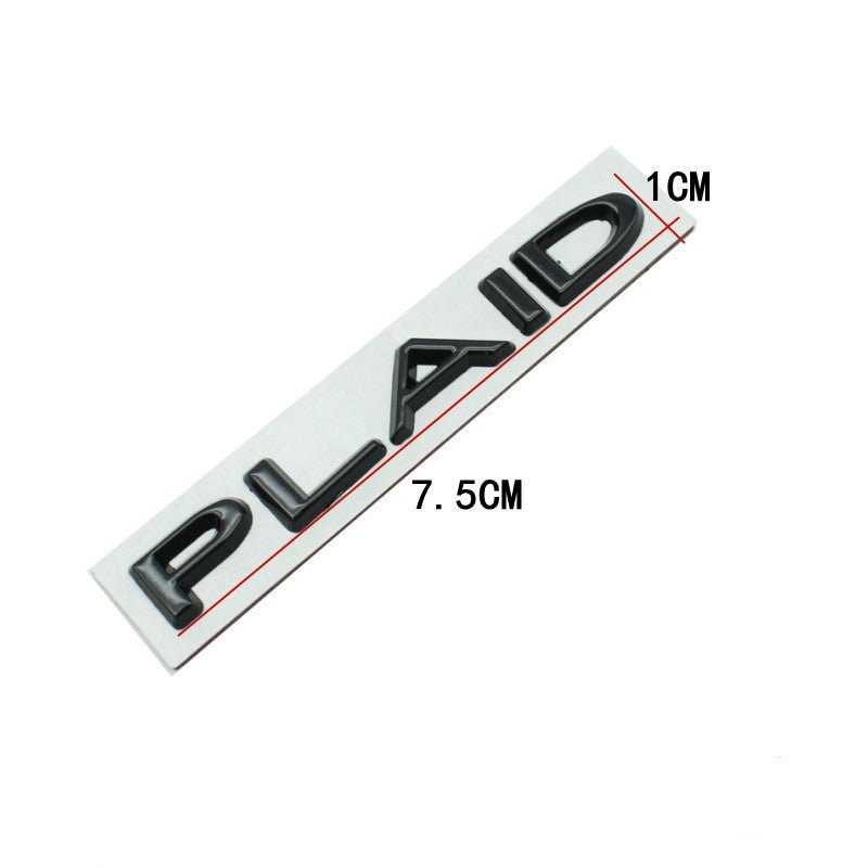 PLAID Letter Badge Emblem | Premium Alloy | 3M Adhesive | 4 Finishes Available