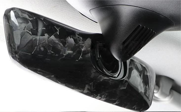 Dry Carbon Fiber Interior Rearview Mirror Cover for Model 3/Y | 4 Finishes | Lightweight