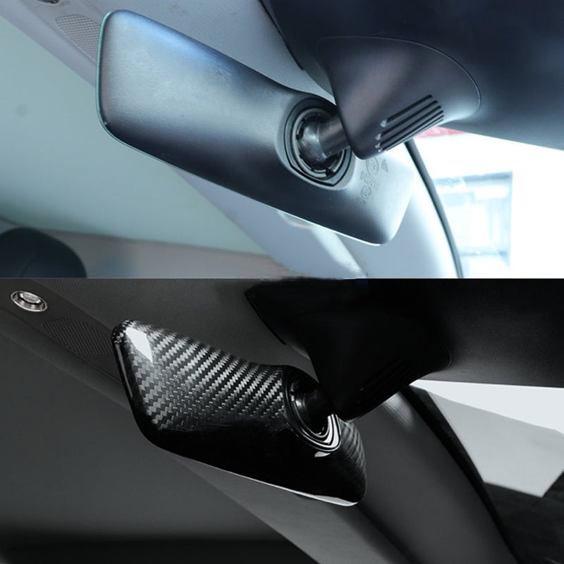 Dry Carbon Fiber Interior Rearview Mirror Cover for Model 3/Y | 4 Finishes | Lightweight