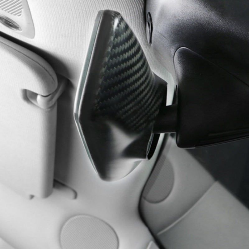 Dry Carbon Fiber Interior Rearview Mirror Cover for Model 3/Y | 4 Finishes | Lightweight