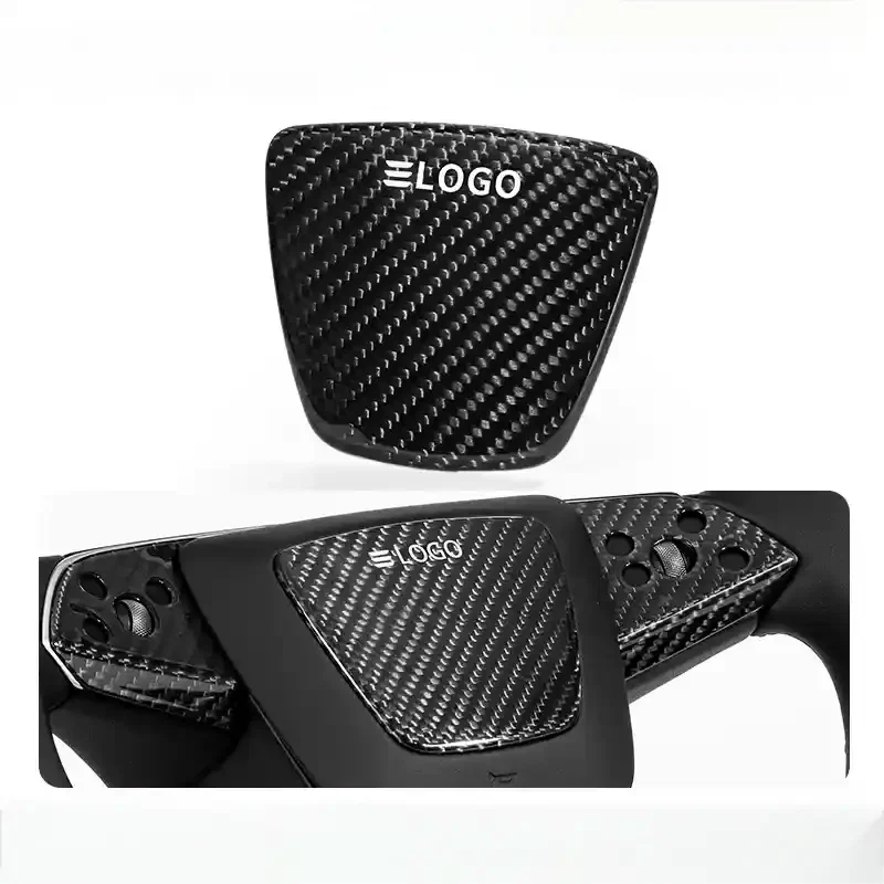 Real Dry Carbon Fiber Airbag Trim Cover for Model Y Juniper & Model 3 Highland