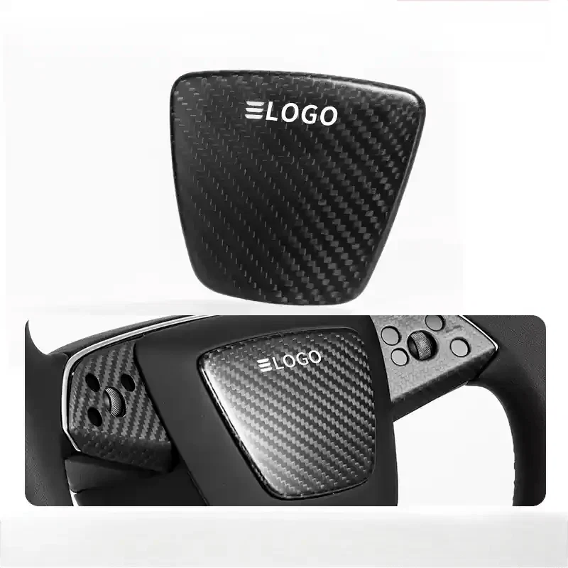 Real Dry Carbon Fiber Airbag Trim Cover for Model Y Juniper & Model 3 Highland