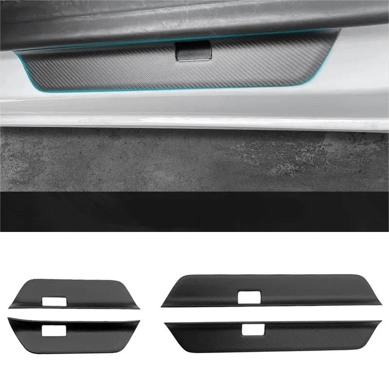 Real Dry Carbon Fiber Door Sill Strip Cover for Model 3 / Y