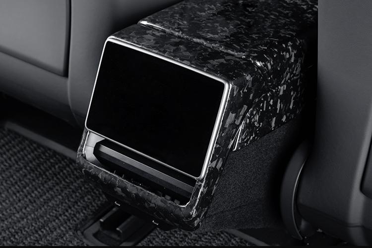 Real Dry Carbon Fiber Rear Screen Trim Frame Overlay for Model 3 Highland