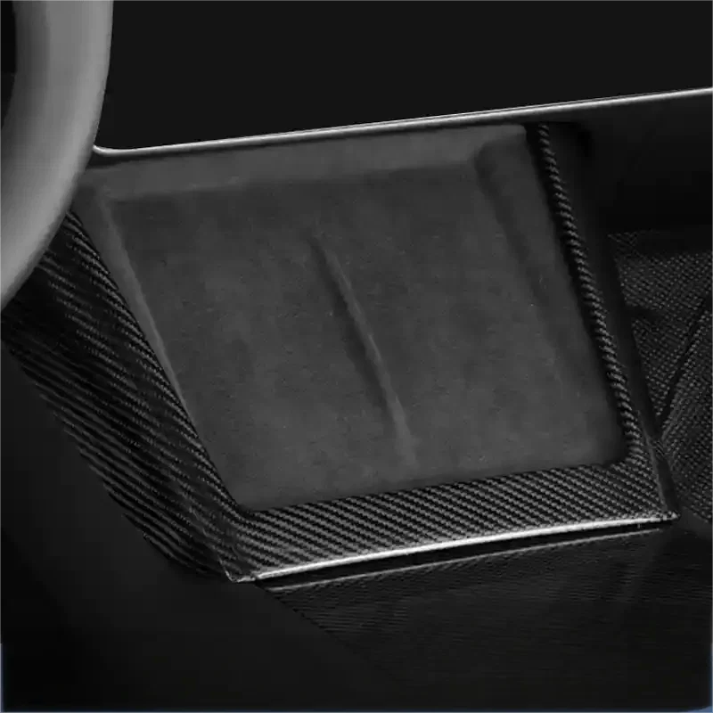Real Dry Carbon Fiber Wireless Charging Frame for New Model Y & Model 3 Highland