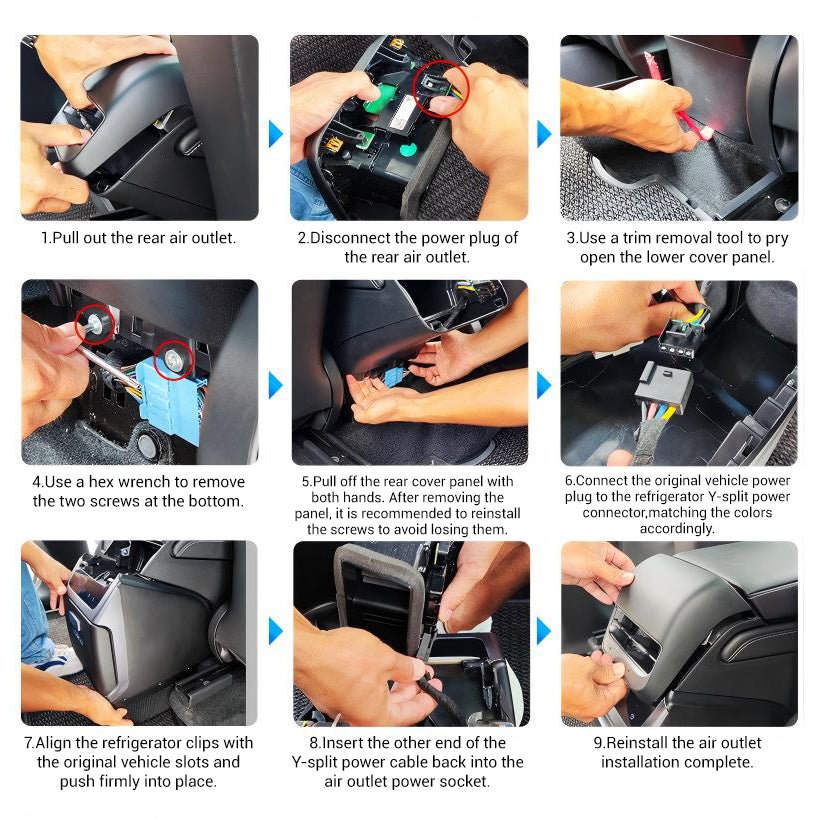Rear Armrest Box Refrigerator for Model Y | Compressor Cooling | 40-Min Fast Cool | Non-Destructive Install