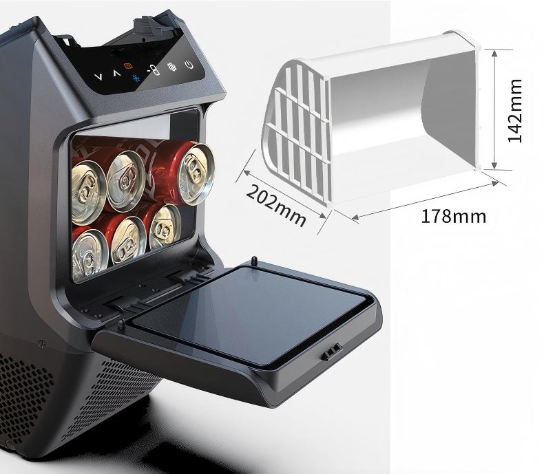 Rear Armrest Box Refrigerator for Model Y | Compressor Cooling | 40-Min Fast Cool | Non-Destructive Install