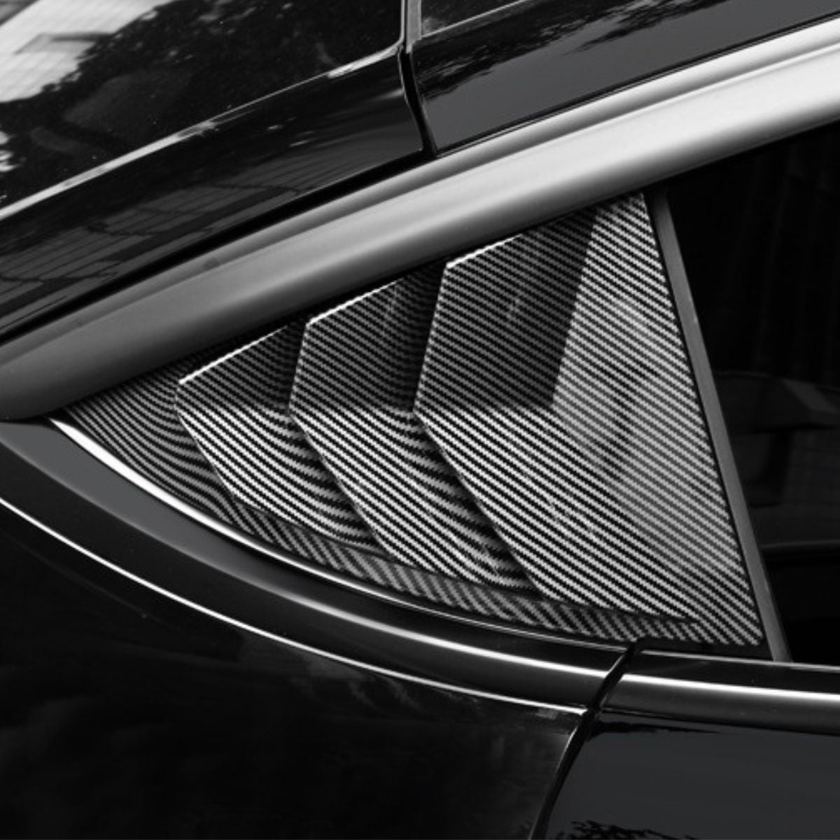 TESERY Rear Side Window Louvers Cover for Model Y | 3 Finishes | 2-Pack