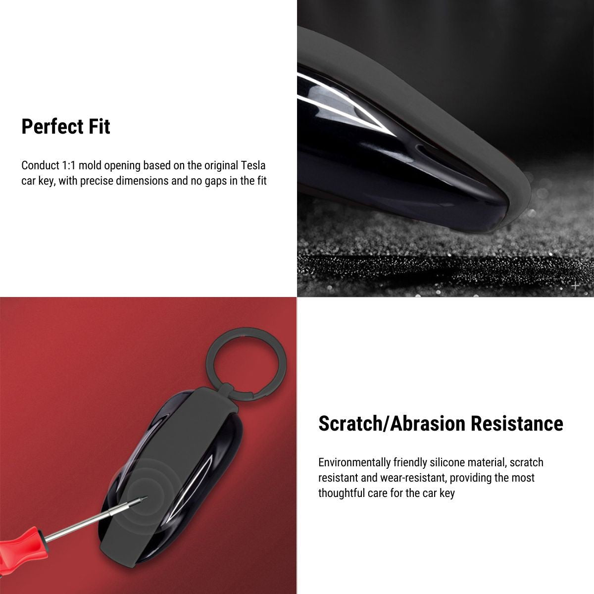 Silicone Key Fob Cover for Model S/X | Metal Buckle | Scratch Protection | OEM Quality