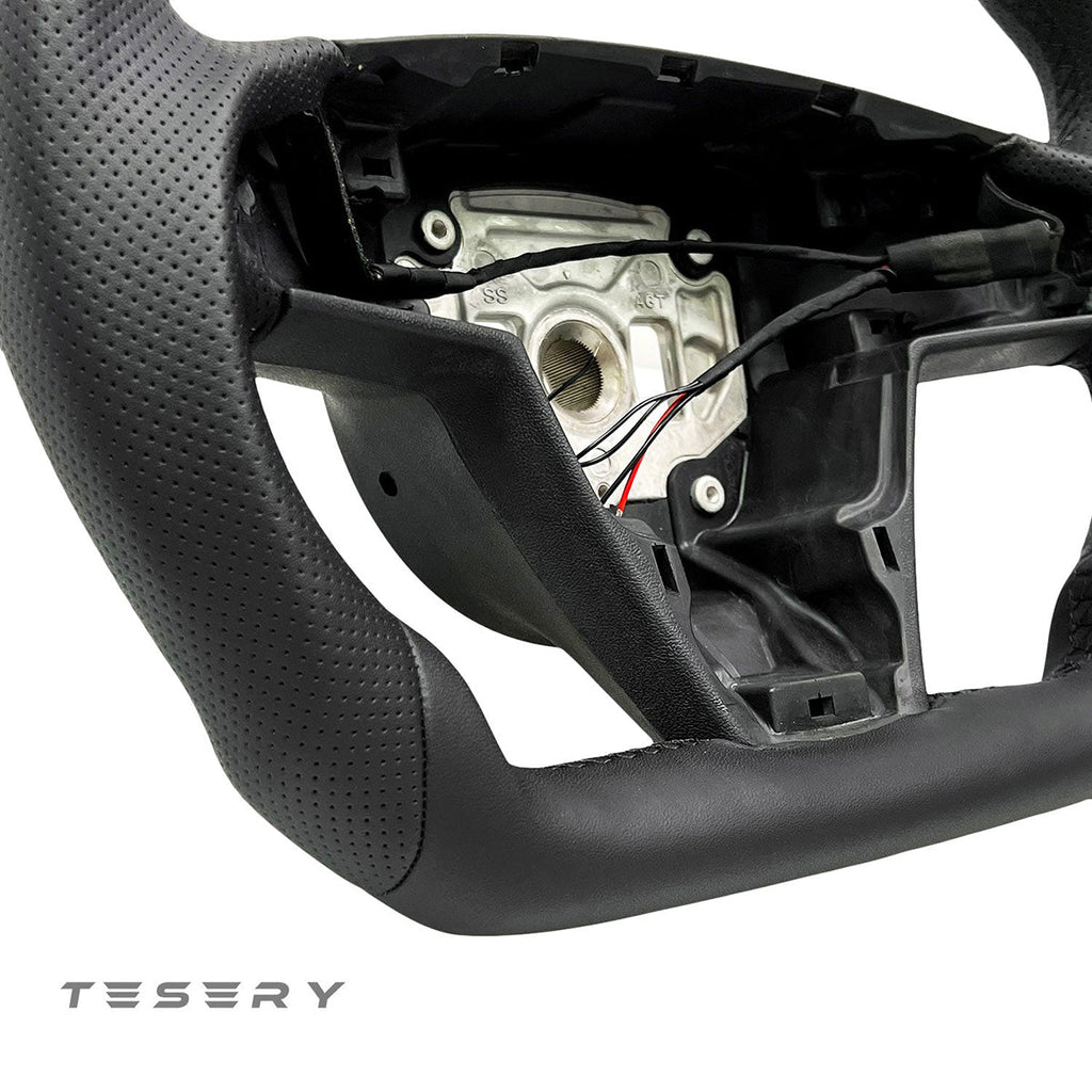 TESERY Touch Horn Round Steering Wheel Replacement for Tesla Model S / X 2021-2023