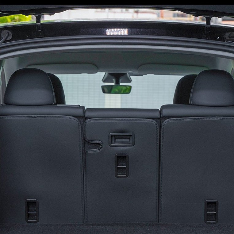 Leather Seat Back Protector with Storage for Model Y | Waterproof | Anti-Kick