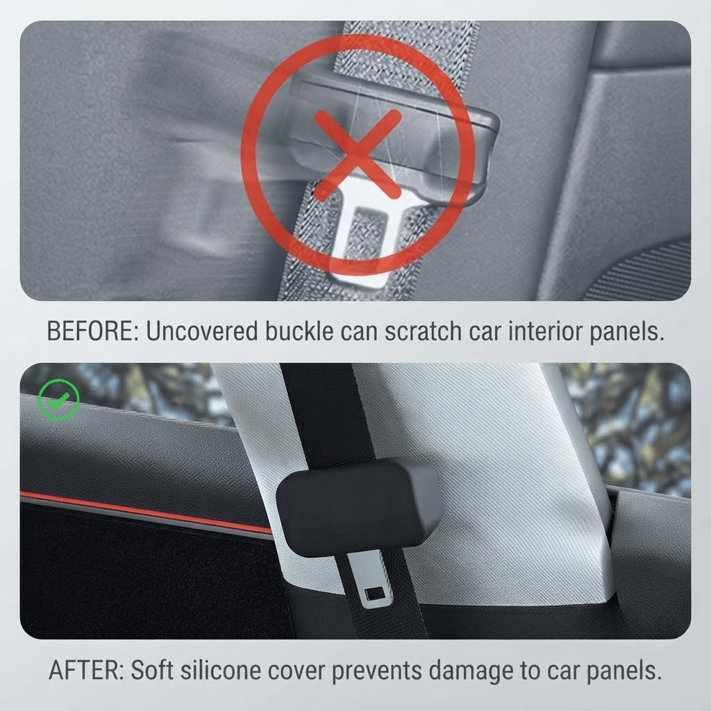 Silicone Seat Belt Buckle Cover Set for Model Y Juniper / Model 3 Highland