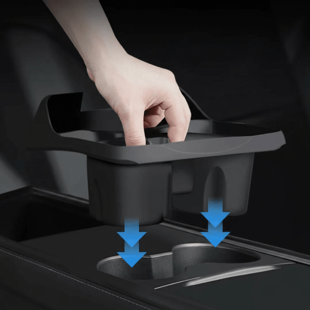 Silicone Center Console Cup Holder Insert for Model 3 & Model Y | Anti-Spill
