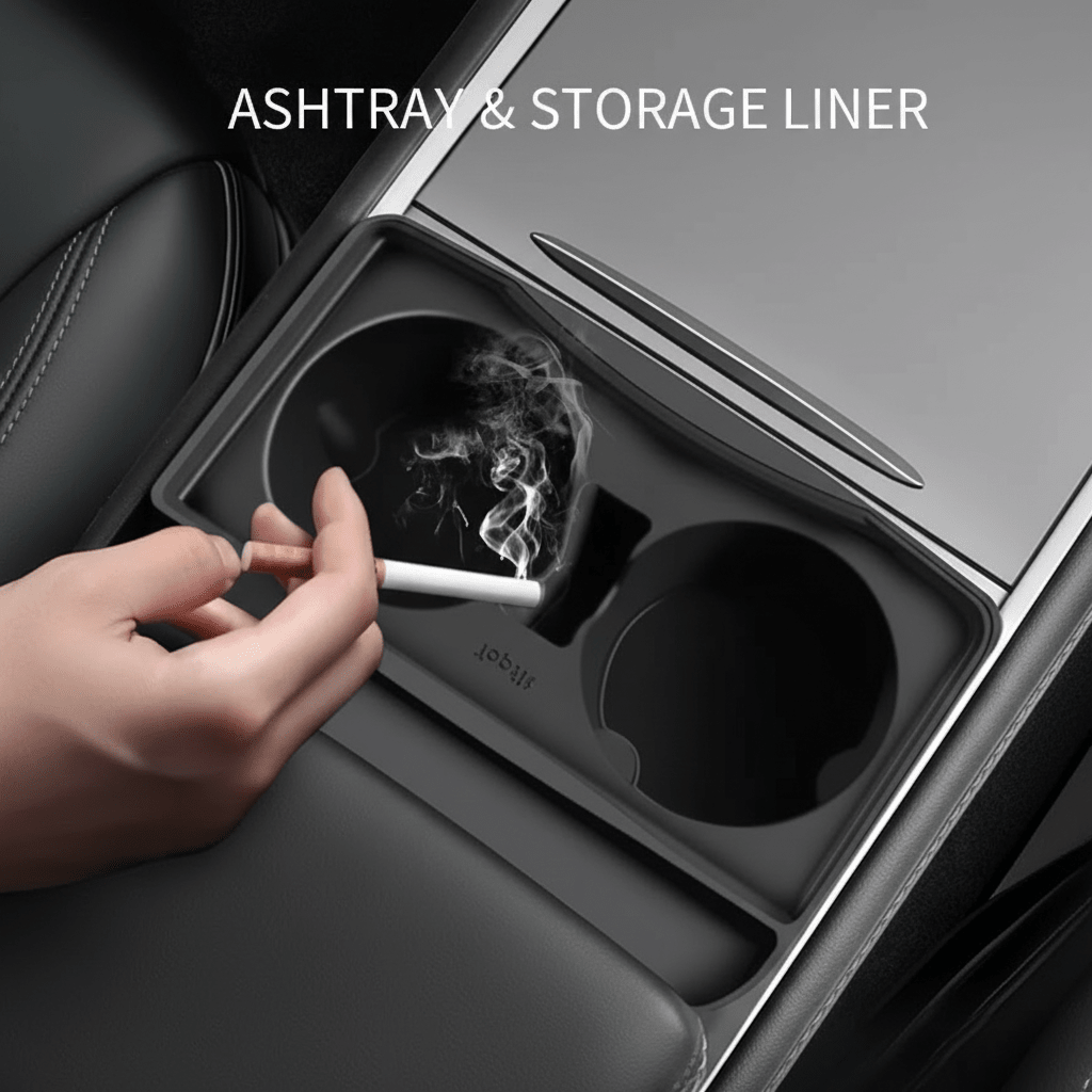 Silicone Center Console Cup Holder Insert for Model 3 & Model Y | Anti-Spill