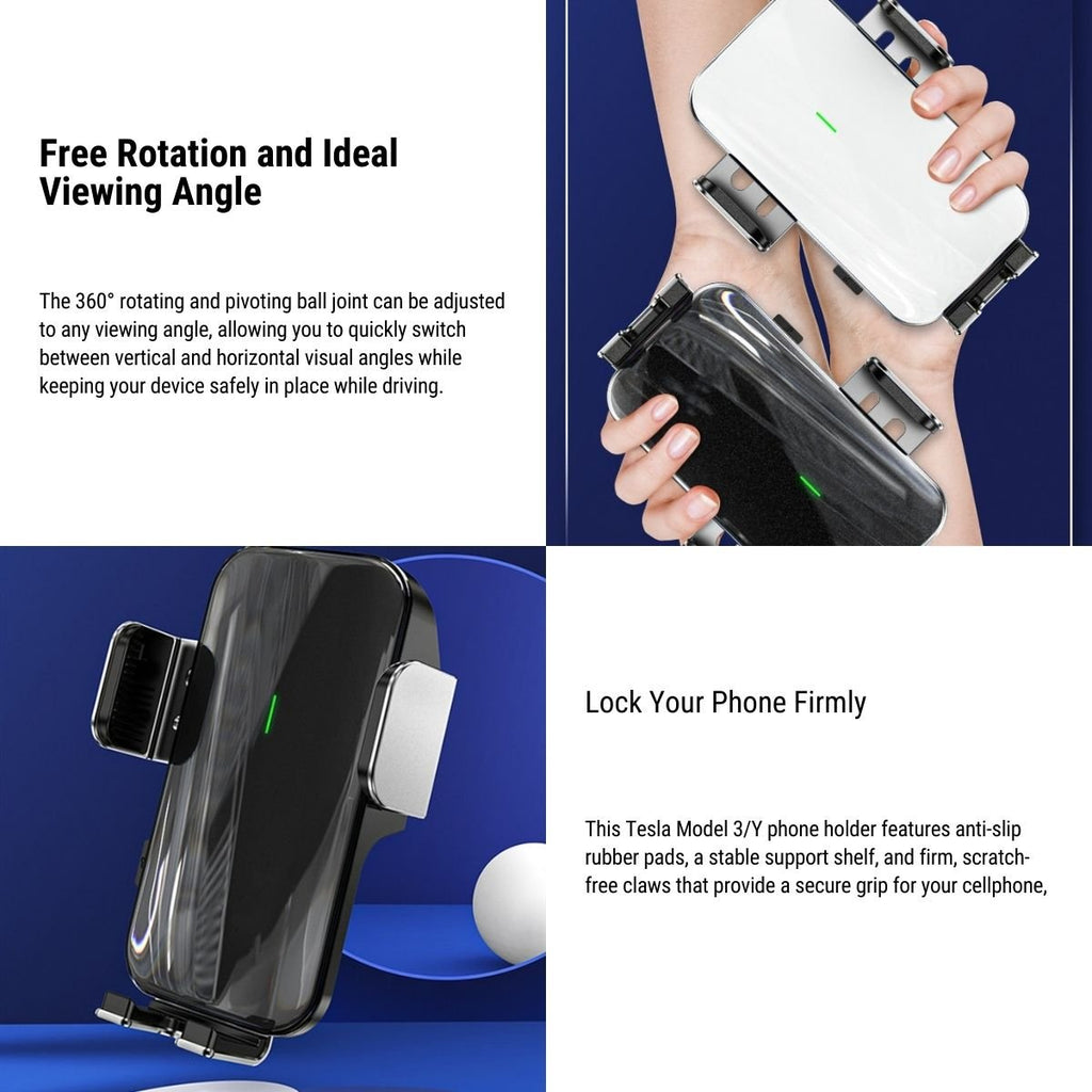Solar Mobile Phone Holder for Model 3/Y | TESERY