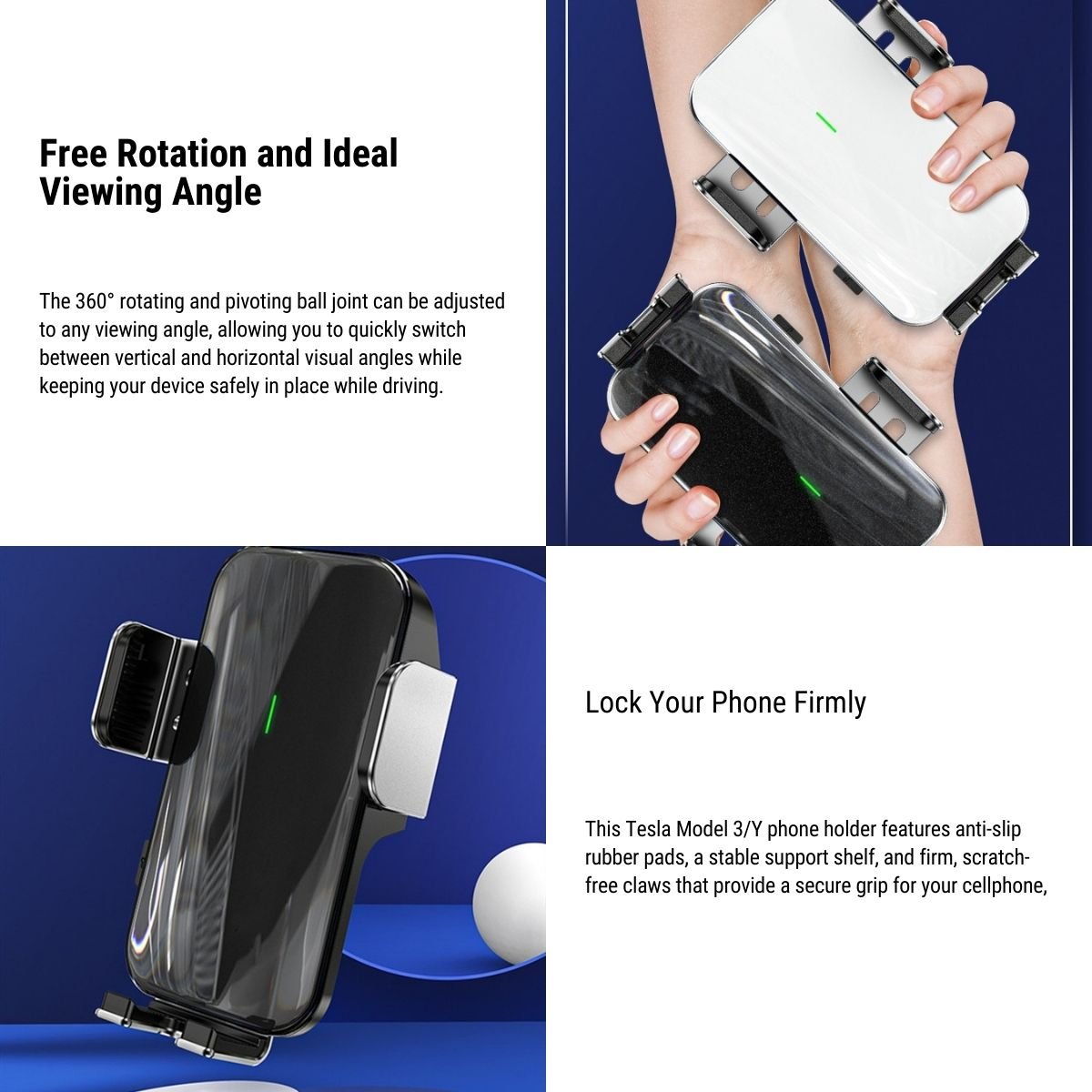 Solar Mobile Phone Holder for Model 3/Y | TESERY
