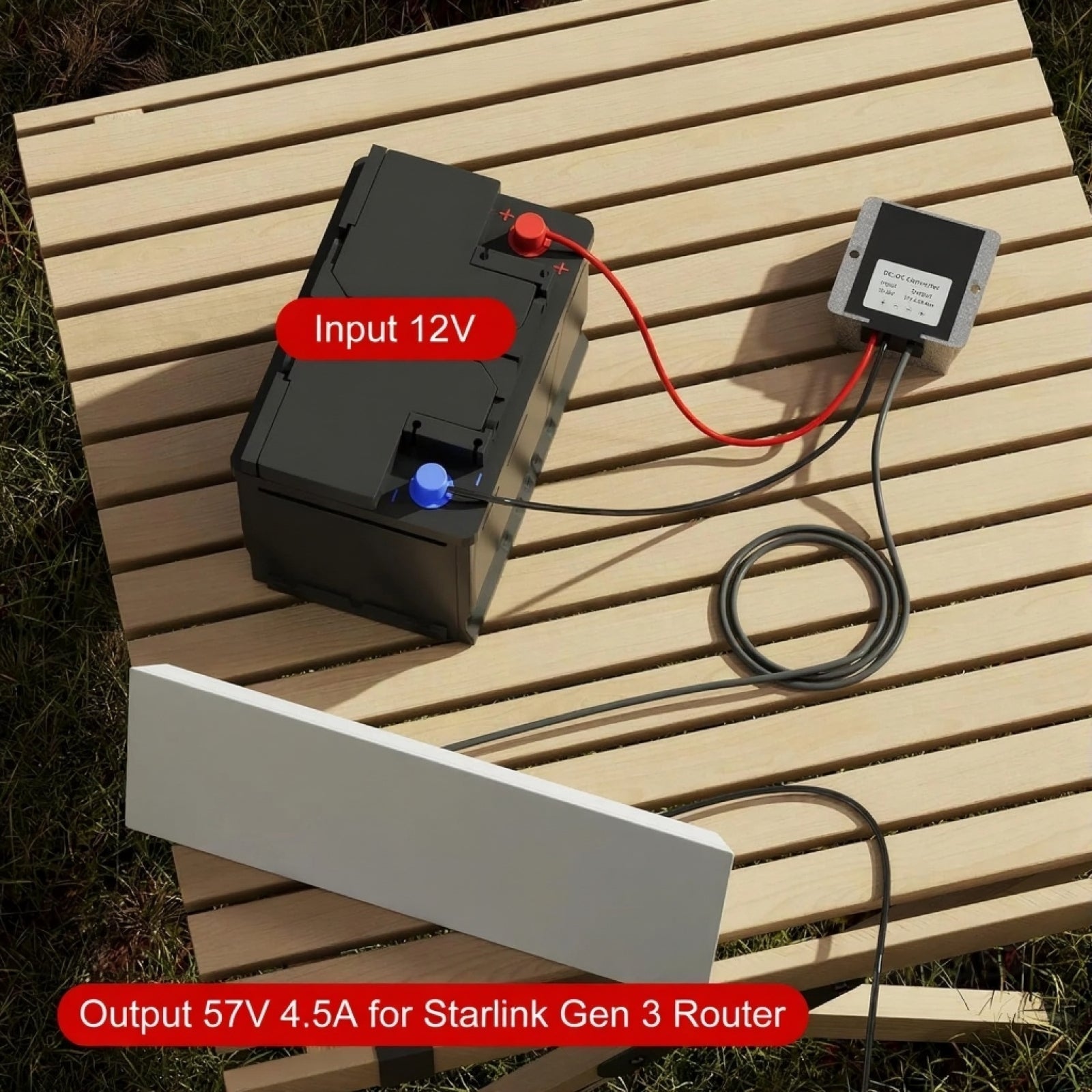 Starlink Gen 3 Direct DC Power Supply (12V/24V to 57V) | Tesery