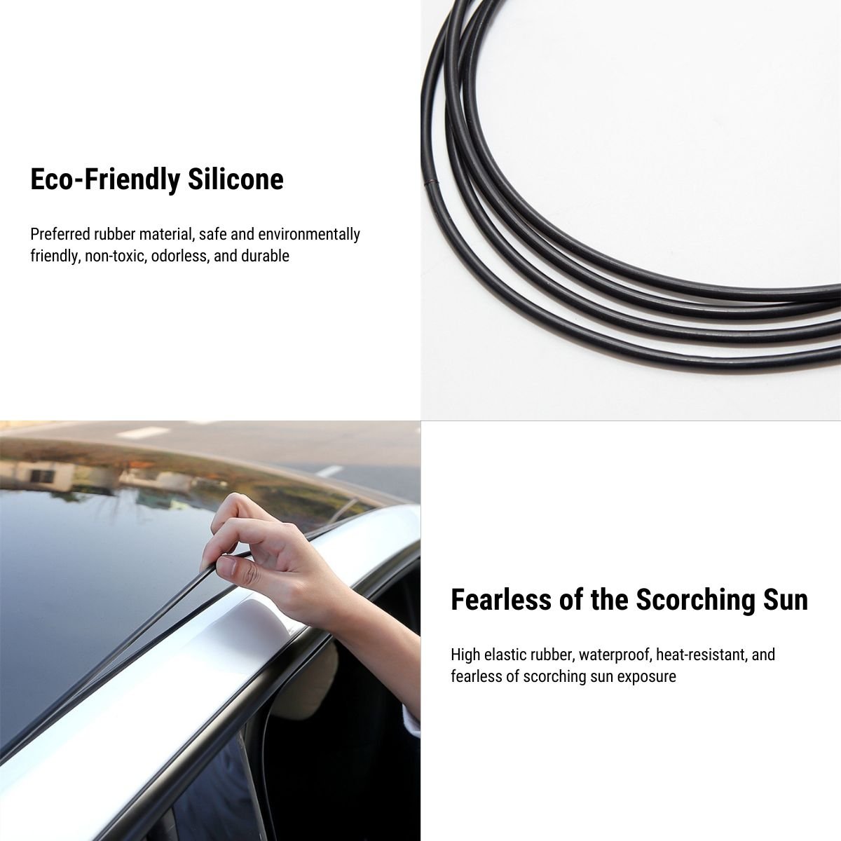Sunroof Rubber Seal Wind Noise Reduction Kit for Model 3 | Easy Snap-In