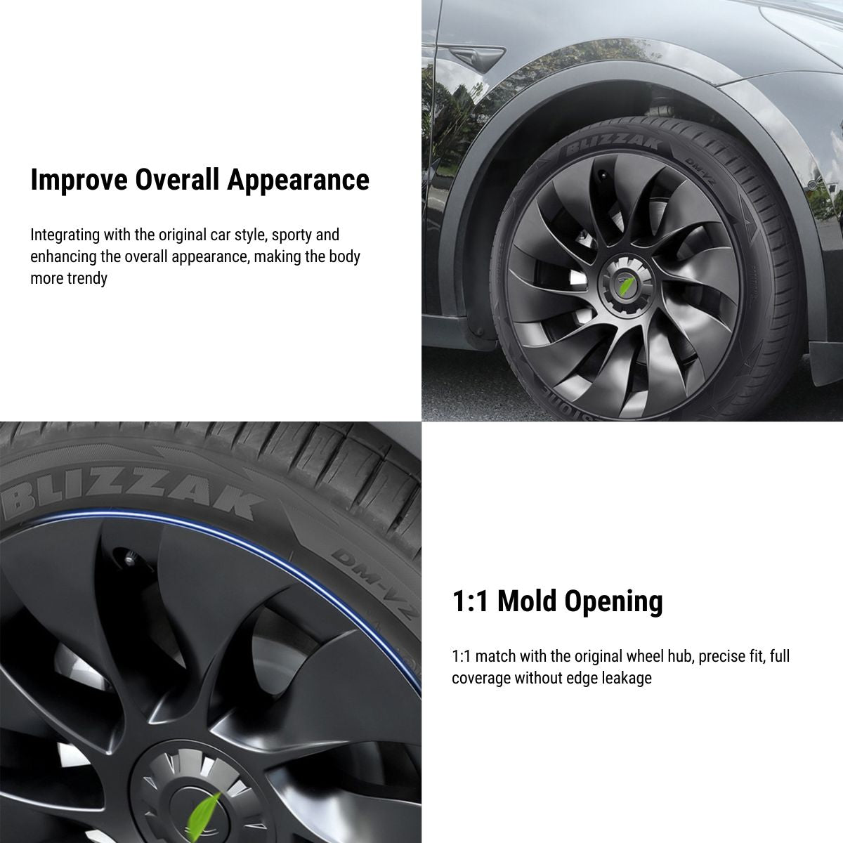 TESERY 19″ Wheel Covers for Model 3 (4PCS)