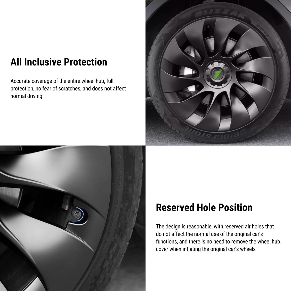 TESERY 19″ Wheel Covers for Model 3 (4PCS)