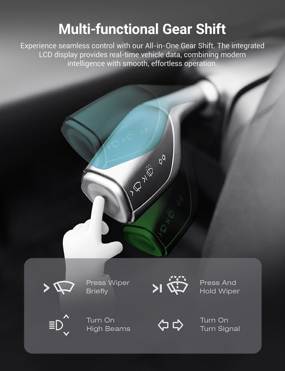 TESERY 7′′ Gear Shift Touch Screen Dashboard Display for Model 3 Highland / Model Y Juniper