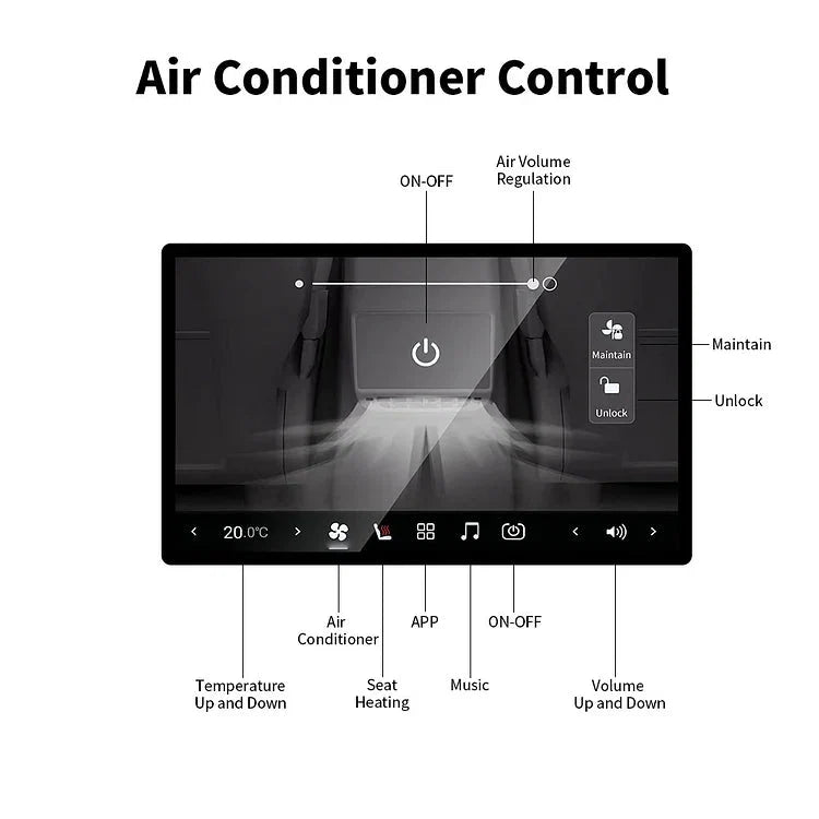 TESERY 7 Inch Rear Entertainment & Climate Control Screen for Model Y / 3