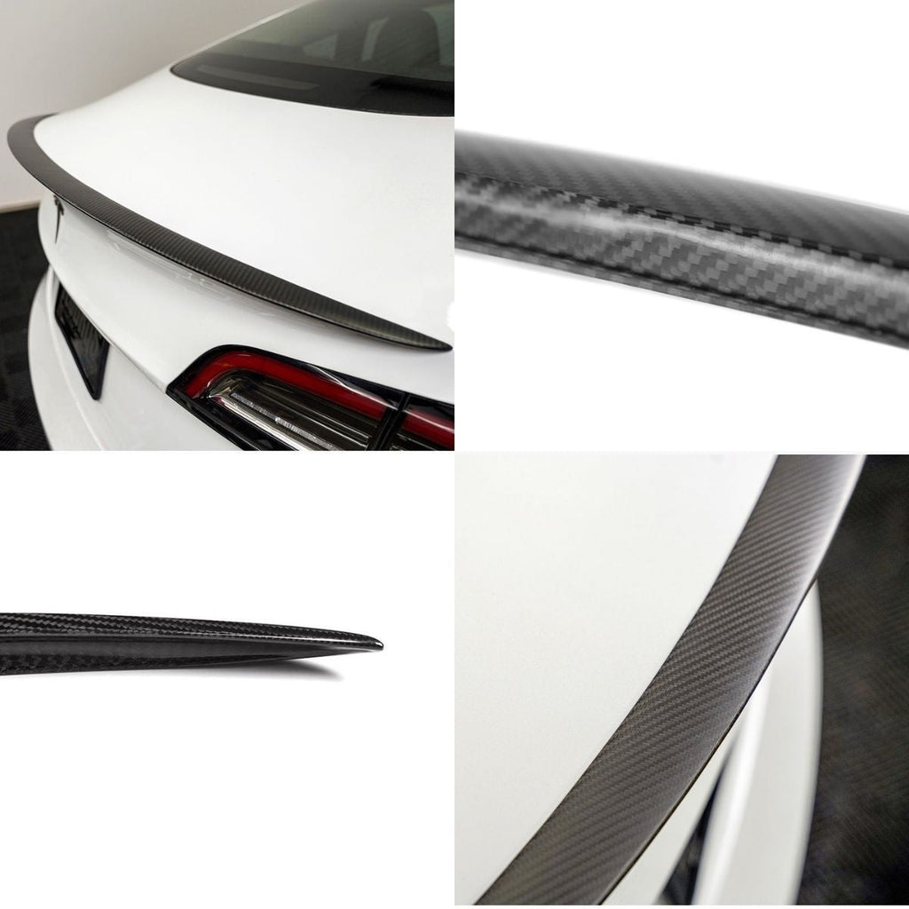 TESERY Spoiler Performance Style for Model Y / Model 3 Highland - Dry Carbon Fiber Exterior Mods