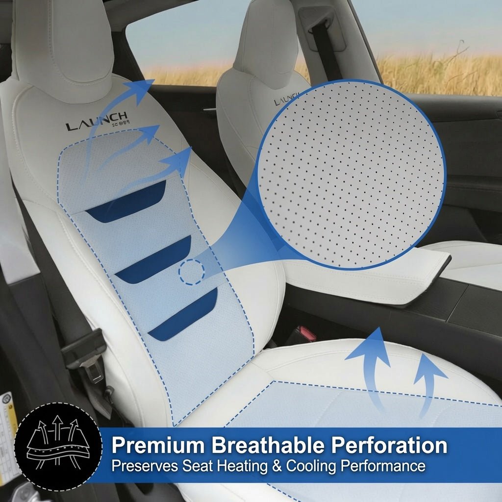 TESERY Nappa Leather Seat Covers for Tesla Model 3 & Model Y