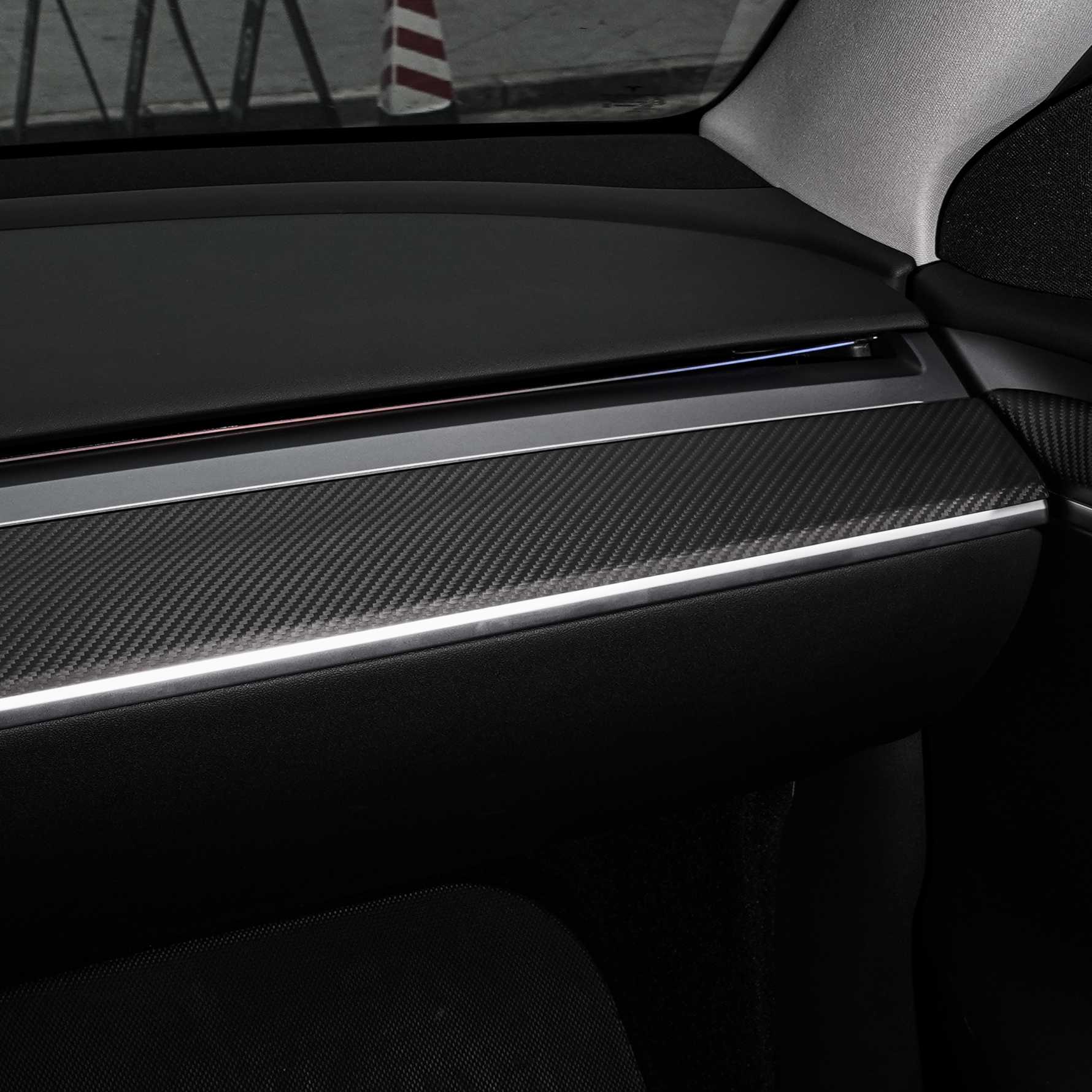 TESERY Tesla Model 3 / Y Dashboard Cover - Dry Carbon Fiber Interior Mods