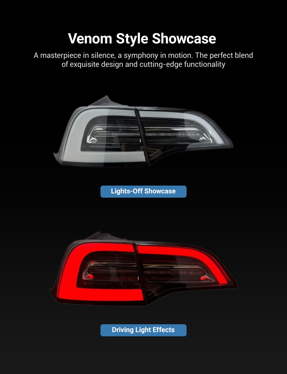 Model 3/Y Venom Style Tail Lights丨Stylish Upgrade | TESERY