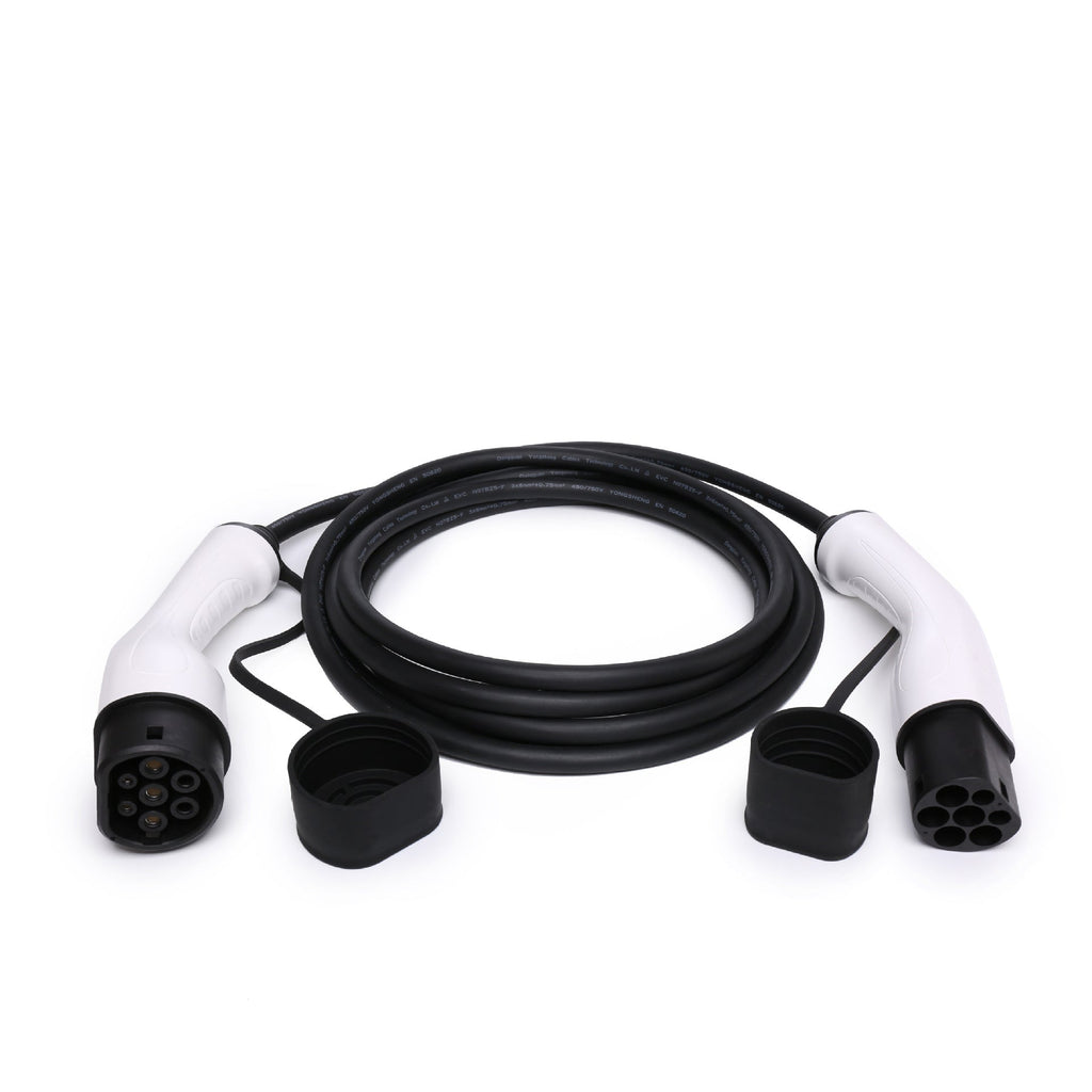 Type 2 to Type 2 EV Charging Cable 22kW/32A 16ft | 3-Phase | Premium Copper | IP54 | 2-Year Warranty