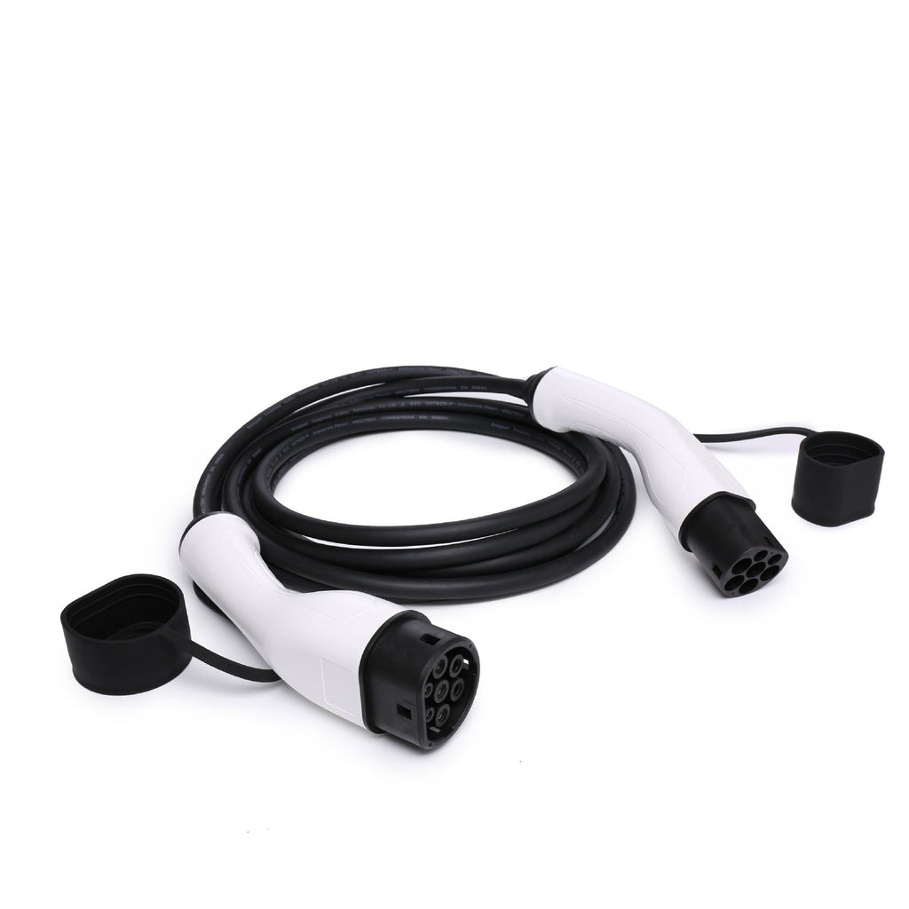 Type 2 to Type 2 EV Charging Cable 22kW/32A 16ft | 3-Phase | Premium Copper | IP54 | 2-Year Warranty