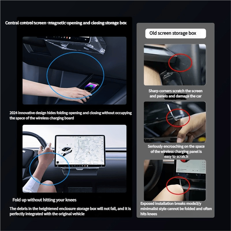 Under Screen Storage Organizer for Model Y Juniper & Model 3 Highland | TESERY